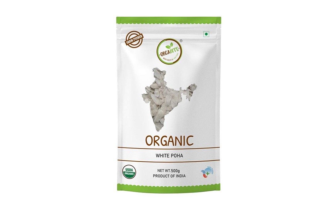 Orgabite Organic White Poha    Pack  500 grams
